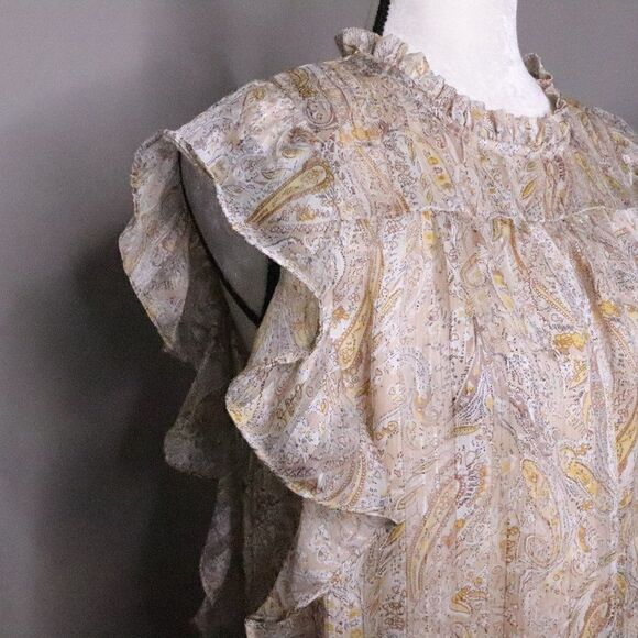 Joie | Mock Neck Short Sleeve Top Medium - Picture 3 of 7